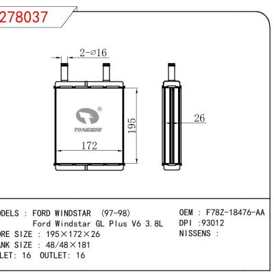 適用于FORD FORD WINDSTAR 97-98/Ford Windstar GL Plus V6 3.8L OEM:F78Z18476AA