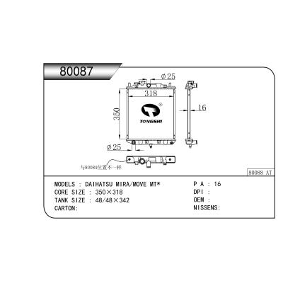 適用于 DAIHATSU大發(fā) MIRA/MOVE MT* 散熱器