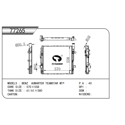 適用于 奔馳 AUWARTER TEAMSTAR MT*   散熱器